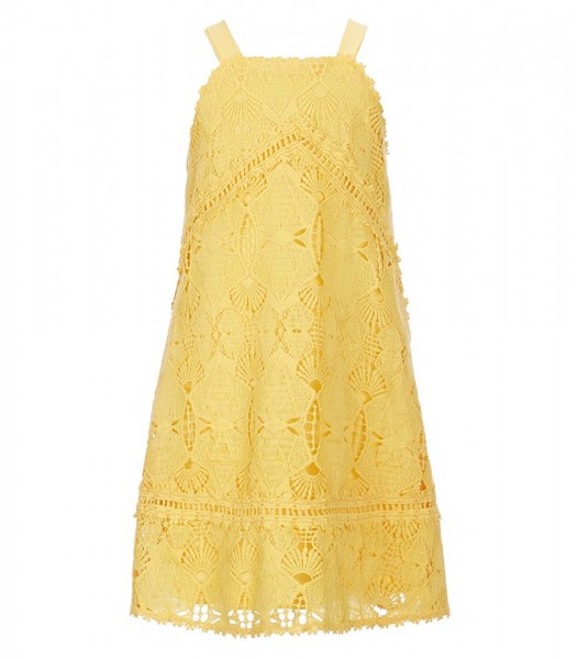 Gb Girls Yellow Lace Halter Neck  Dress 